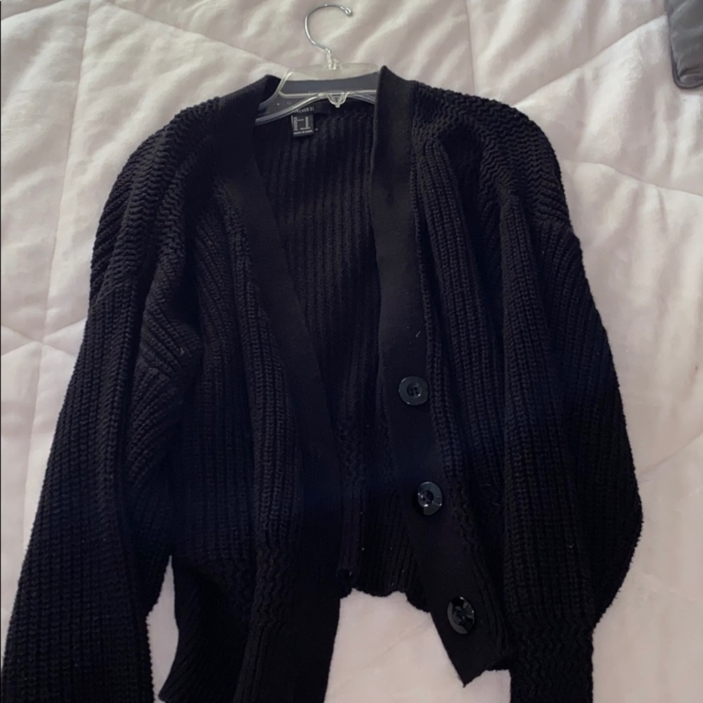Black button cardigan